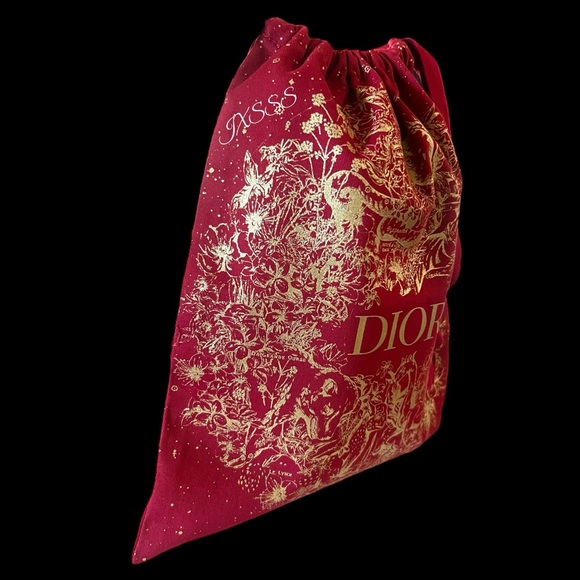 Red-Gold *Limited Edition* Dior Beauty (Lunar New Year) Drawstring Bag/Pouch - Picture 5 of 11